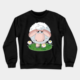 Cute sheep with flower wool T-Shirt gift for girls women Crewneck Sweatshirt